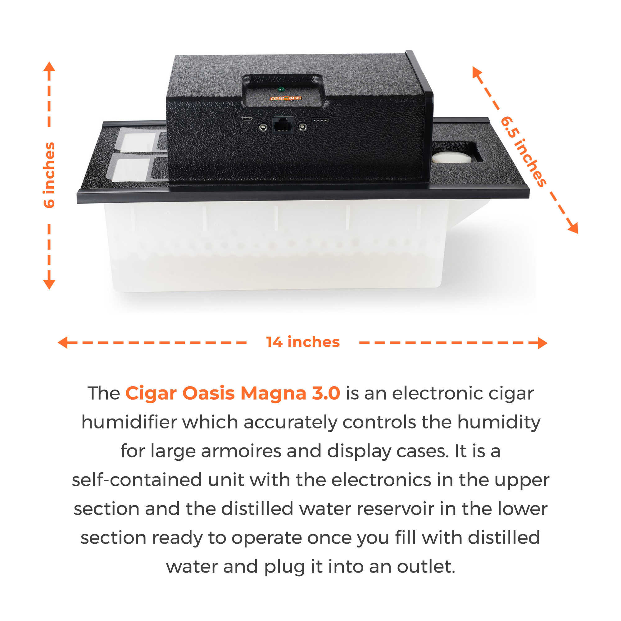 Cigar Oasis Cigar Oasis Magna 3 0 Electronic Humidifier HA4 4000 Humidor Accessories by Cigar Oasis