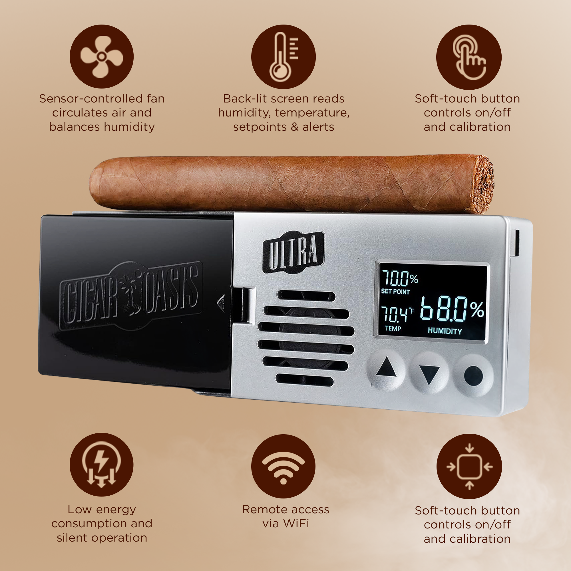 Cigar Oasis Magna 3.0 Electronic Humidifier for Large Cabinet Humidors