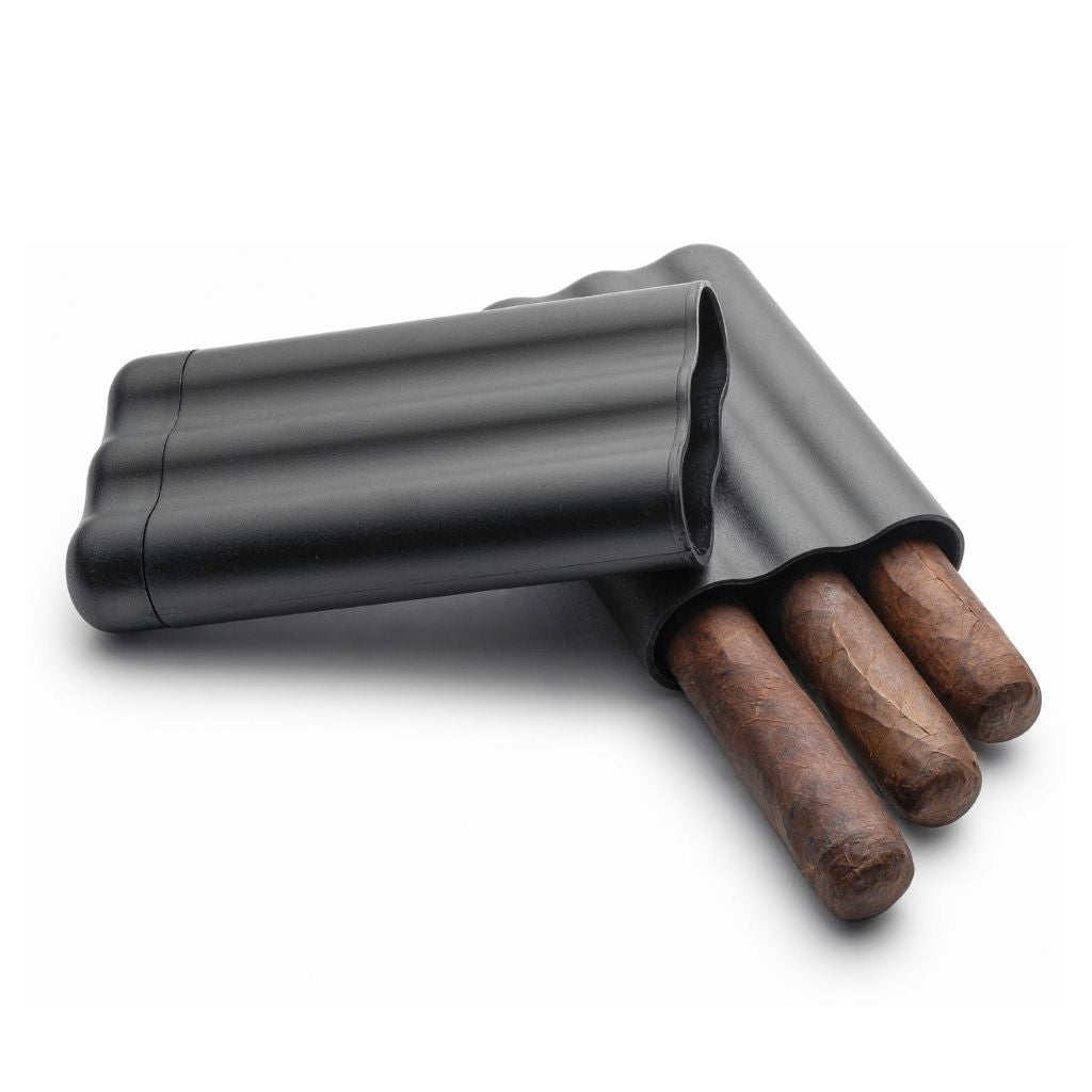 Telescopic Crushproof Cigar Travel Case Single Cigar Tube + Built-in Hygrometer