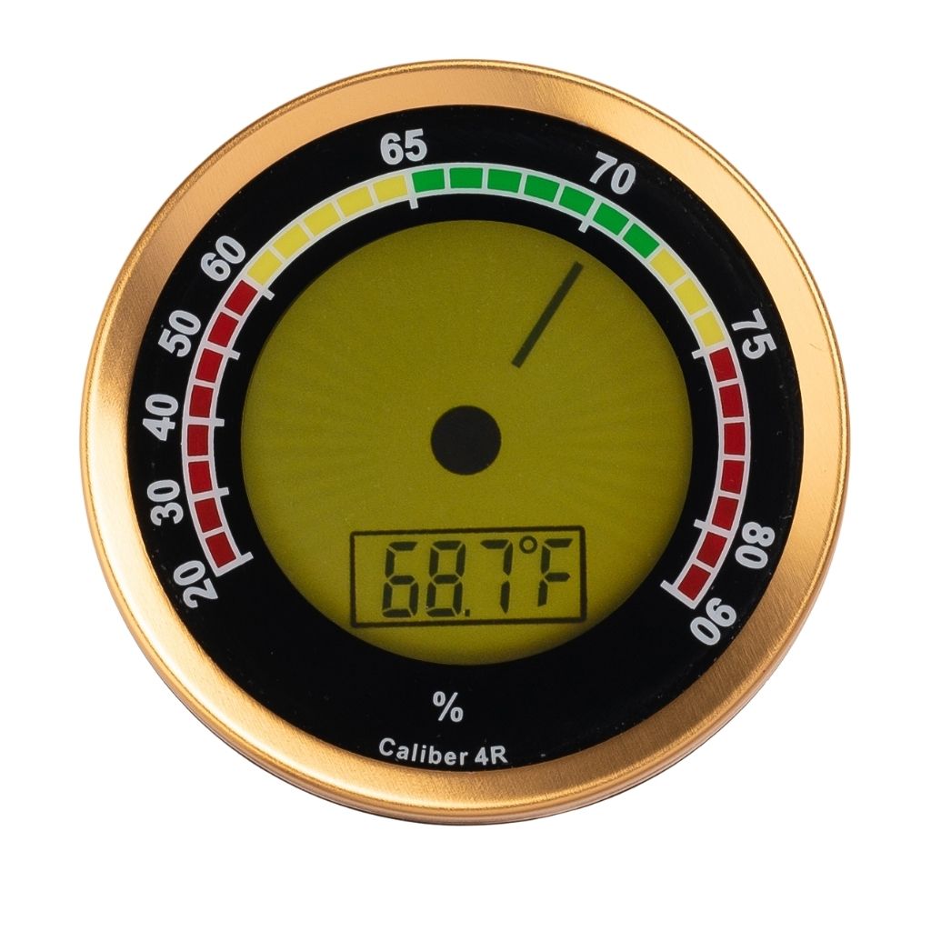 Cigar Oasis Caliber 4R Gold Digital/Analog Hygrometer by Western Humidor