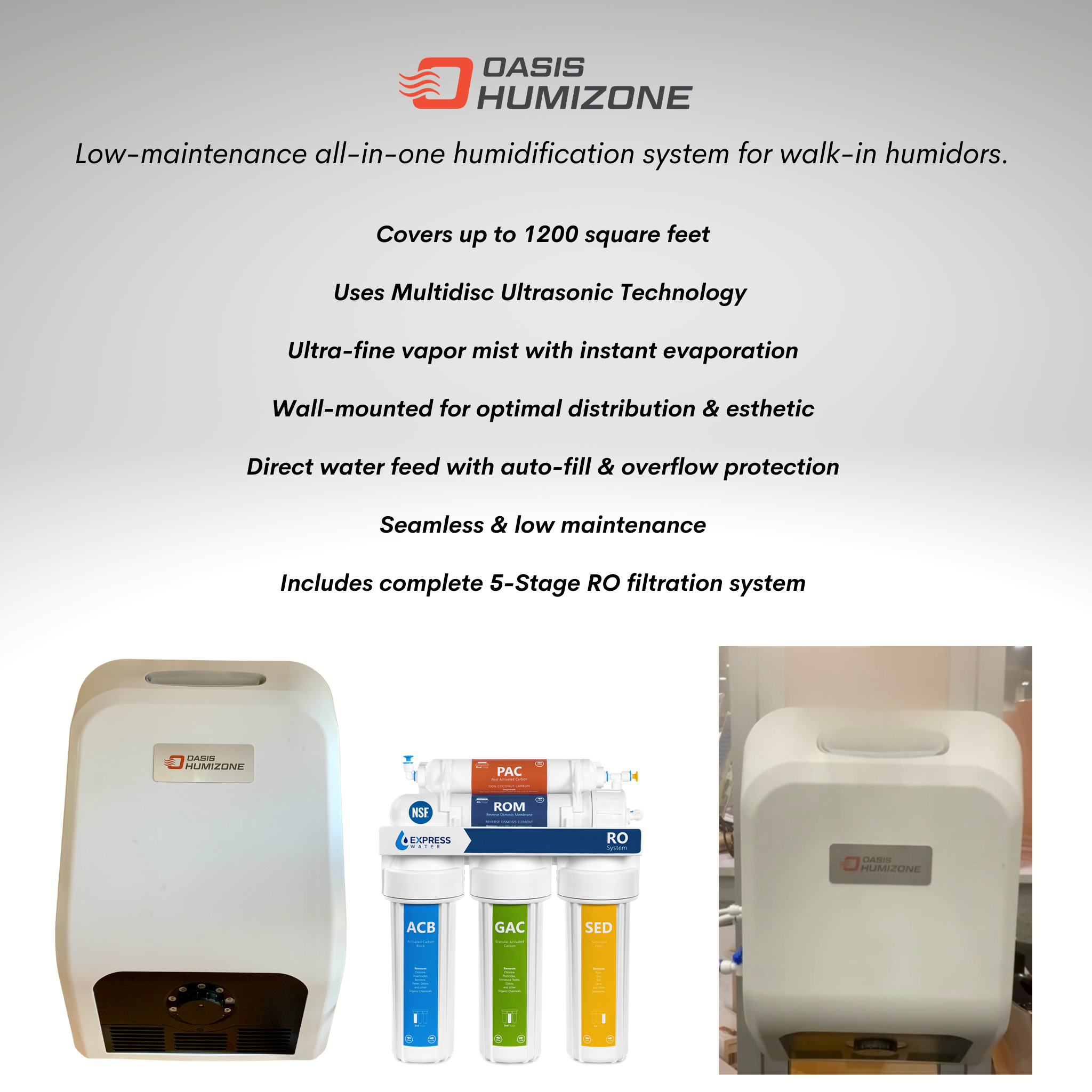 Oasis Humi-Zone Humidification System for Walk-in Humidors-Cigar Oasis-Cigar Oasis